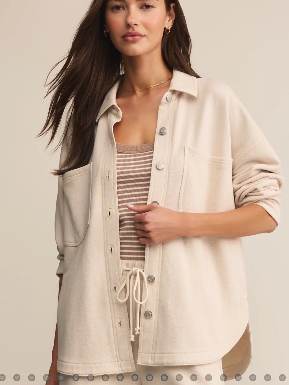 Z Supply All-Day Knit Jacket - Cream Size Small